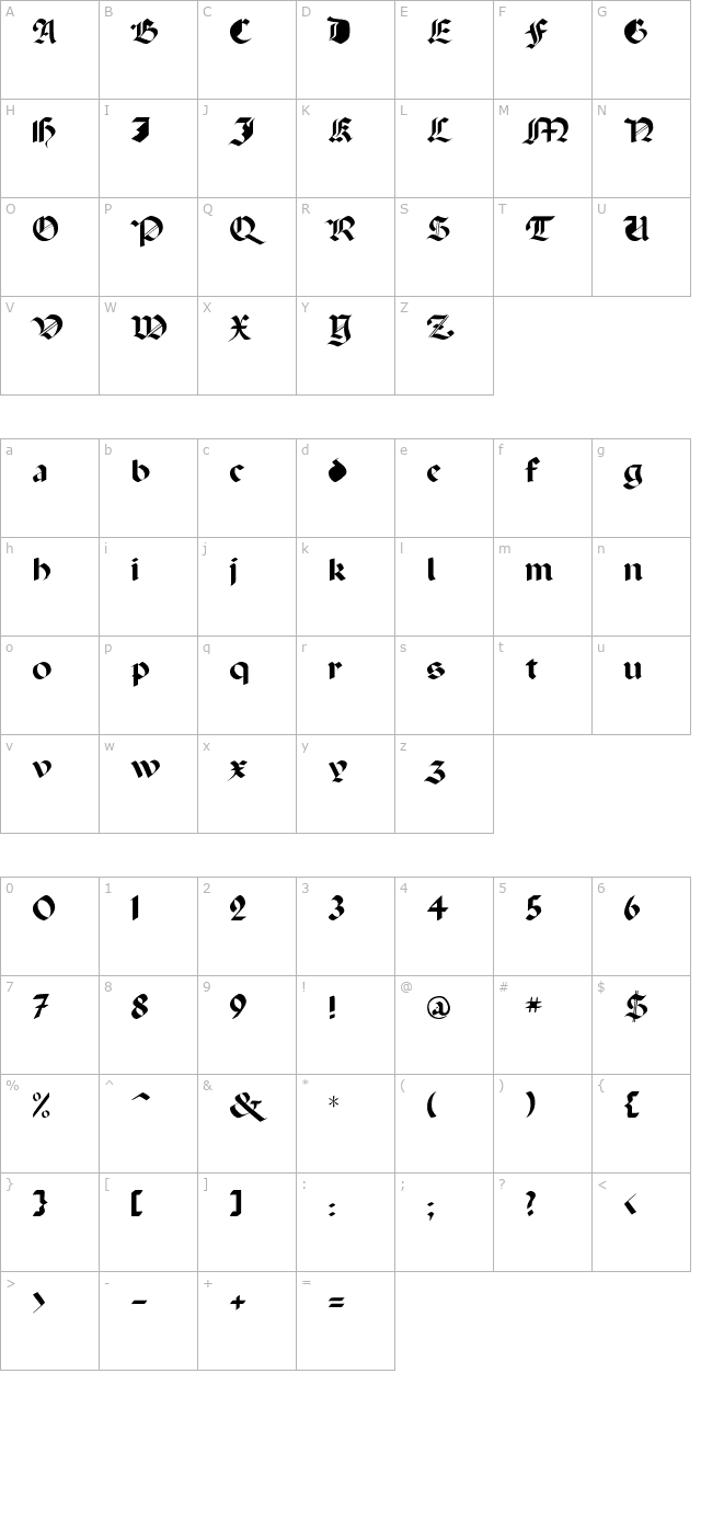 Paganini character map