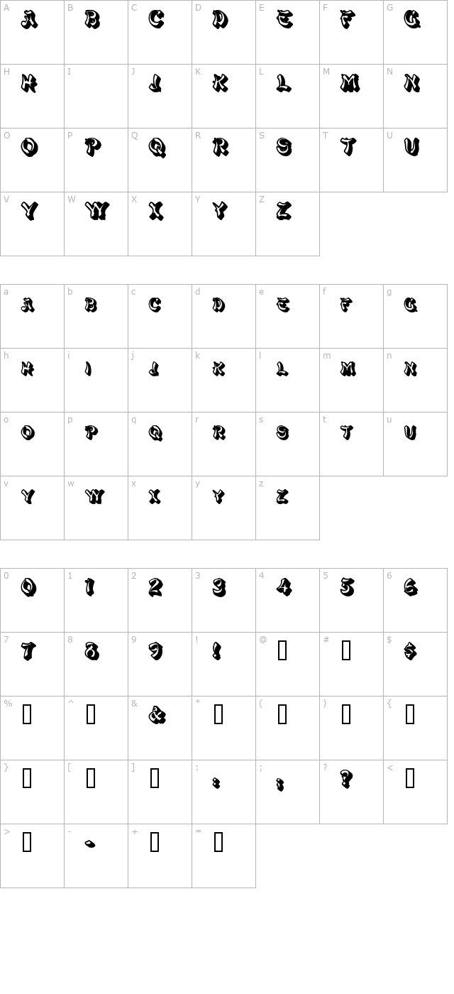 pagodascapsssk-bold character map