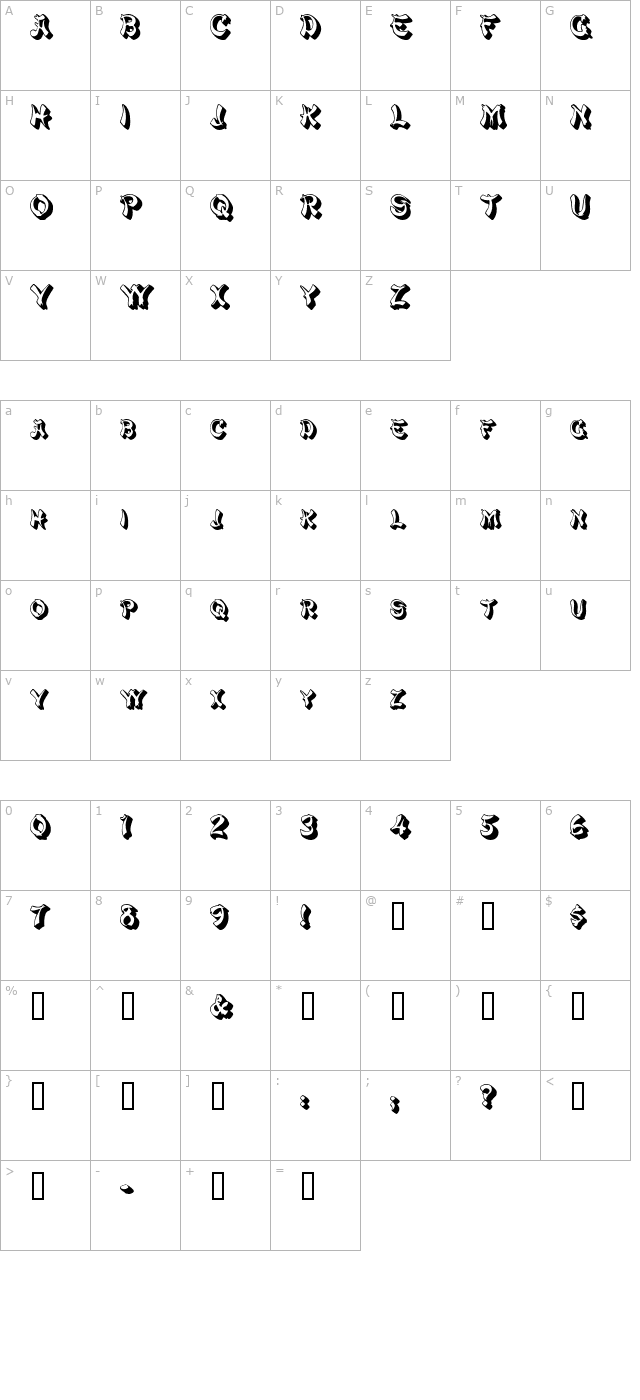 PagodaSCapsSSK character map