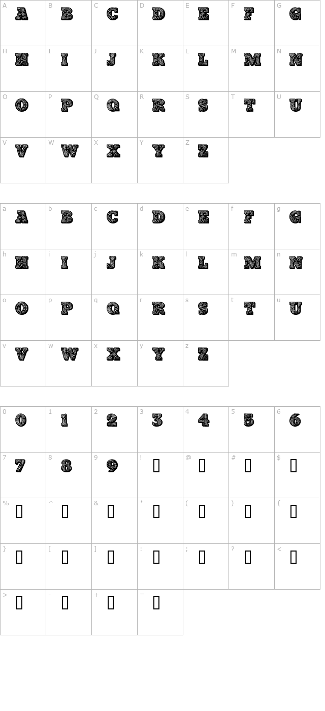 Paisley Caps character map