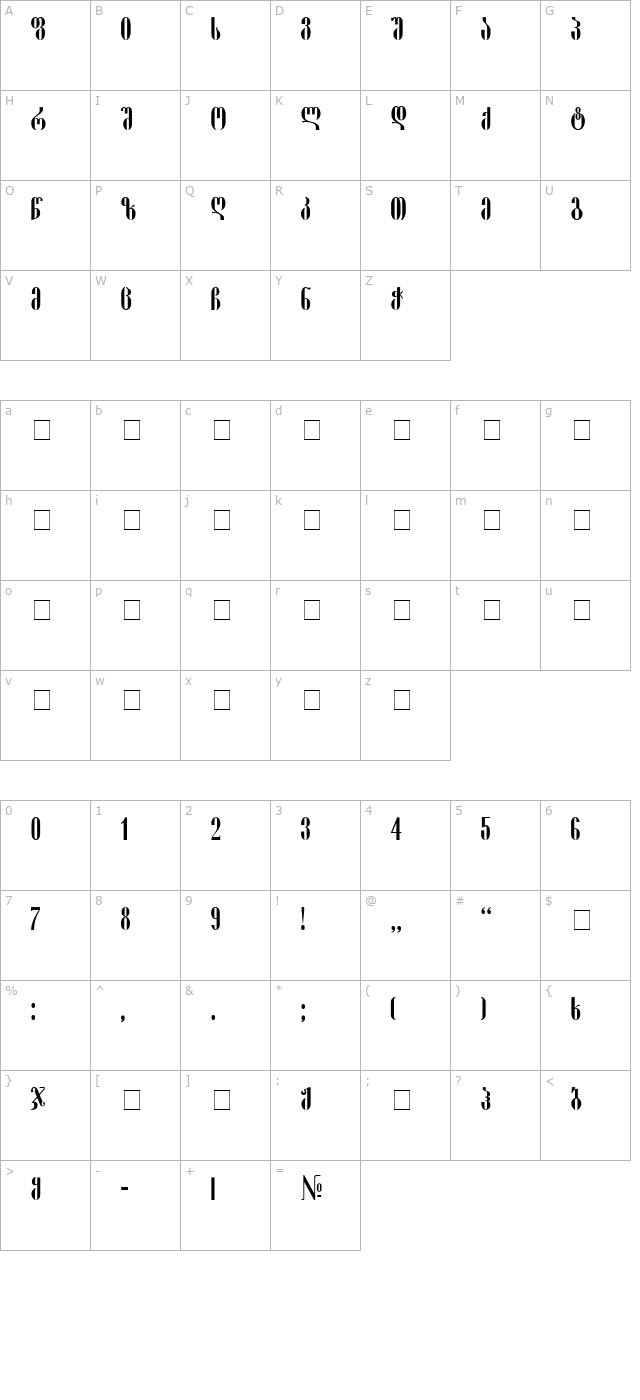 pakizy-itv character map