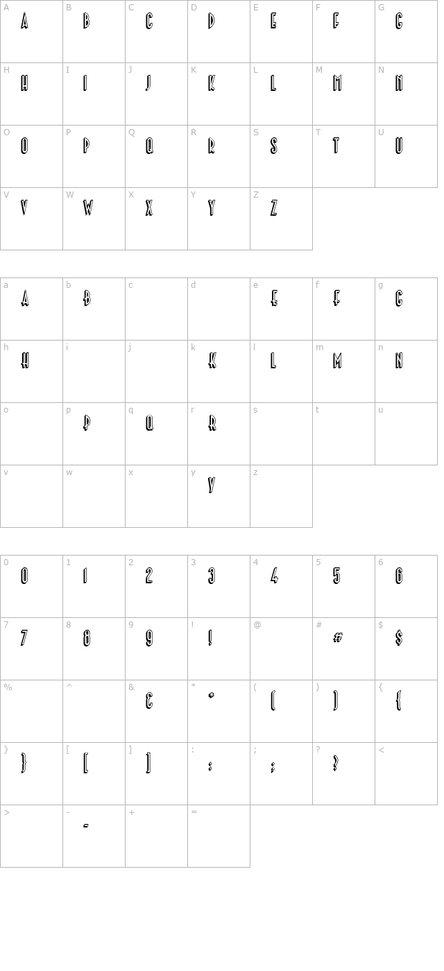 Paleface-Lift character map