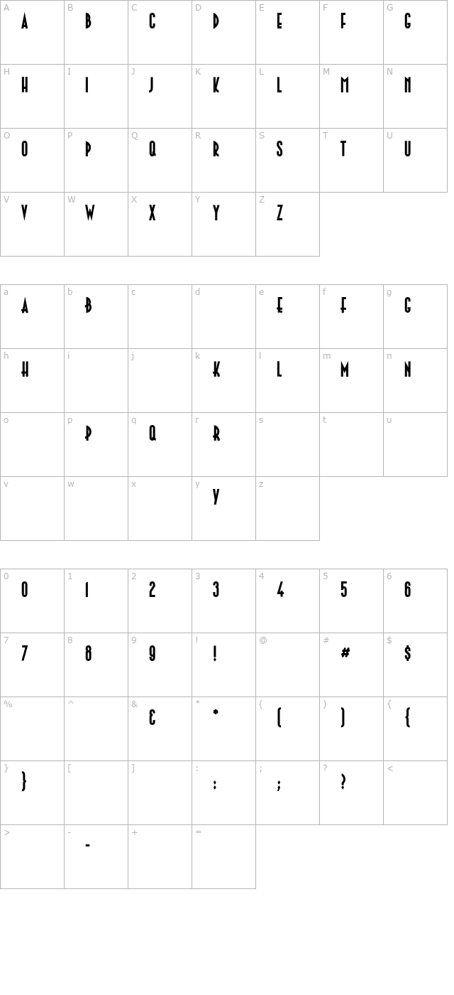 Paleface-Solid character map