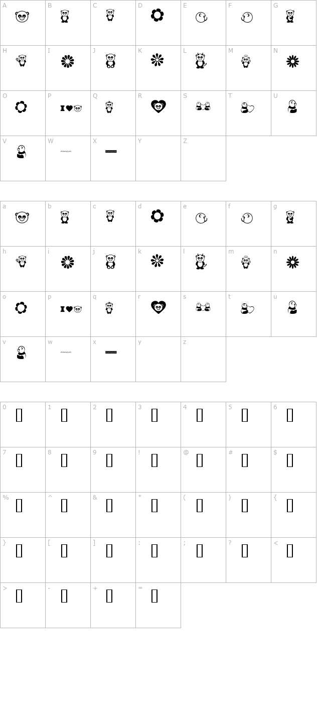 pandamonium-bv character map