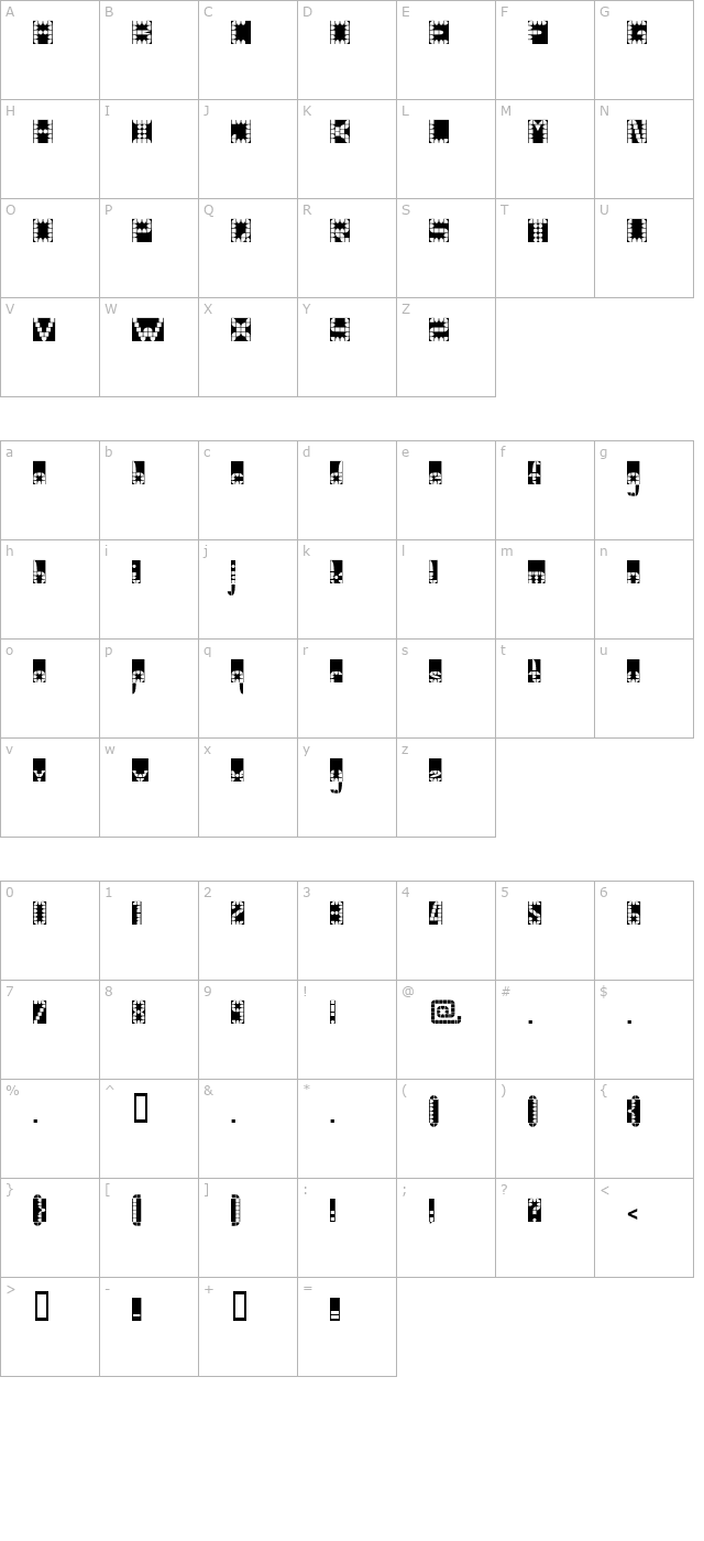 Pangbl character map