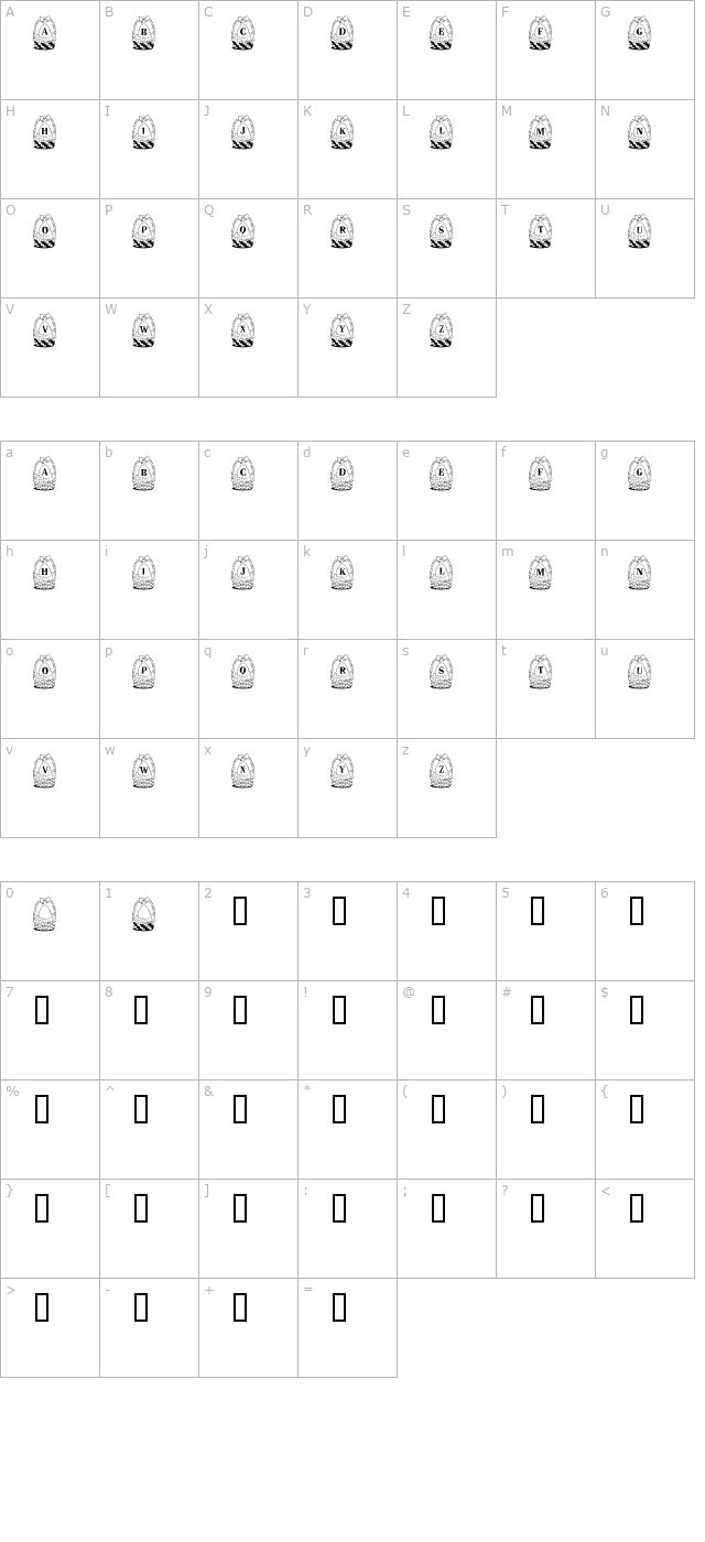 Panier de Paques character map