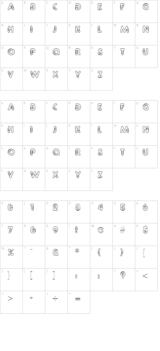 Paper Clip Regular character map