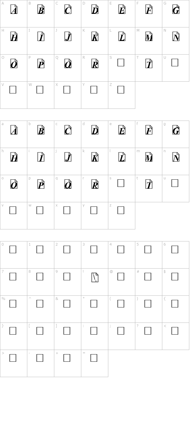 Paper Trail character map