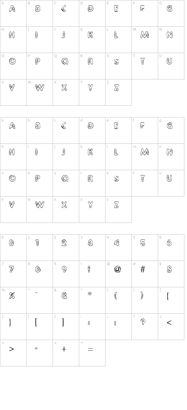 Paperbin-Regular character map