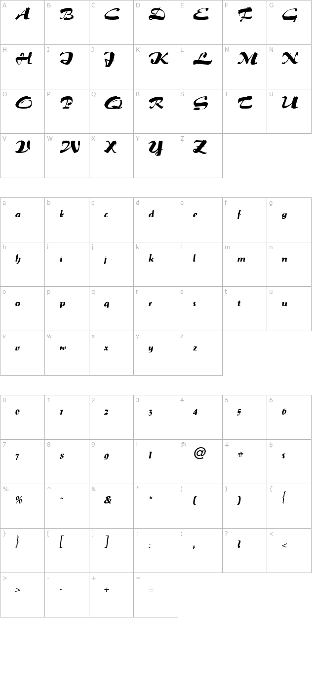 Paprika Regular character map