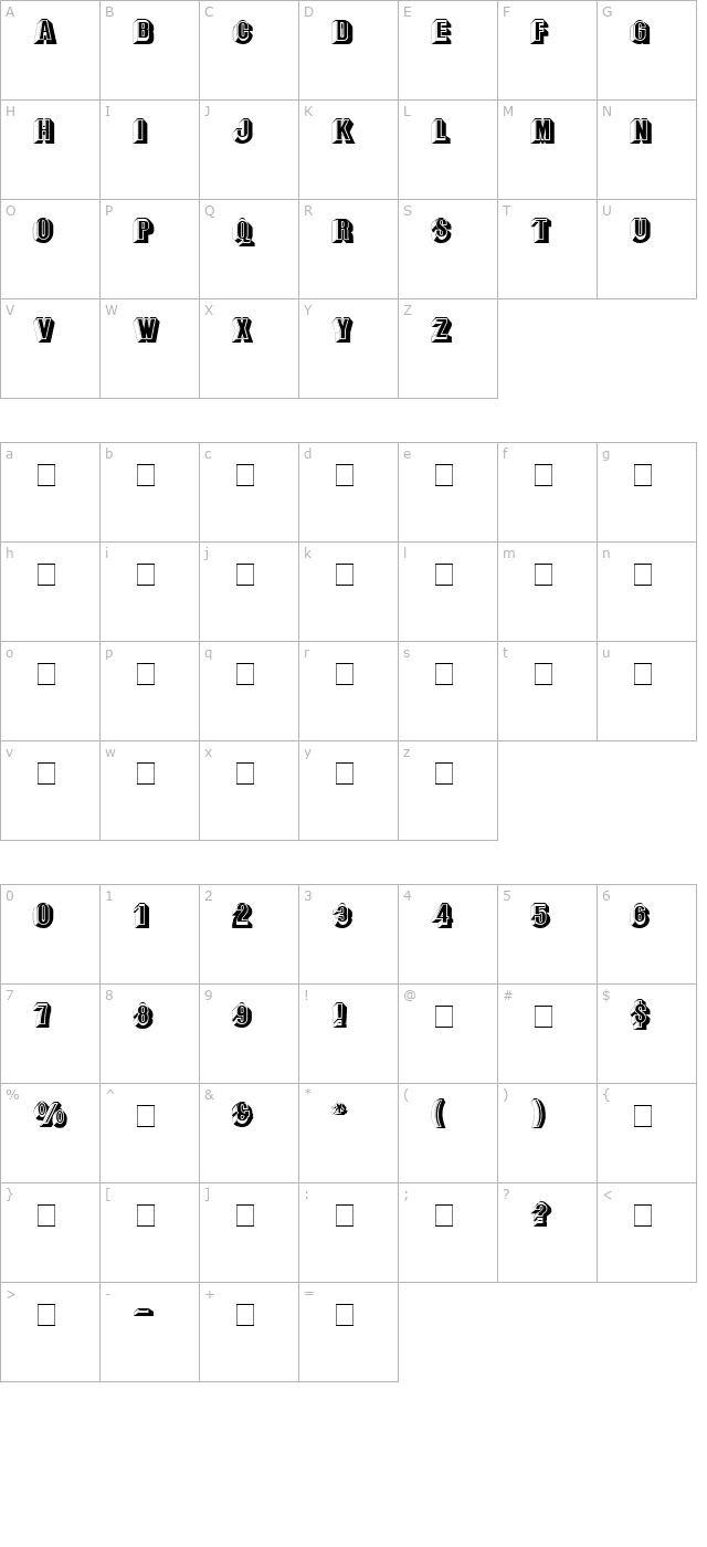 parapa-display-caps-ssi character map