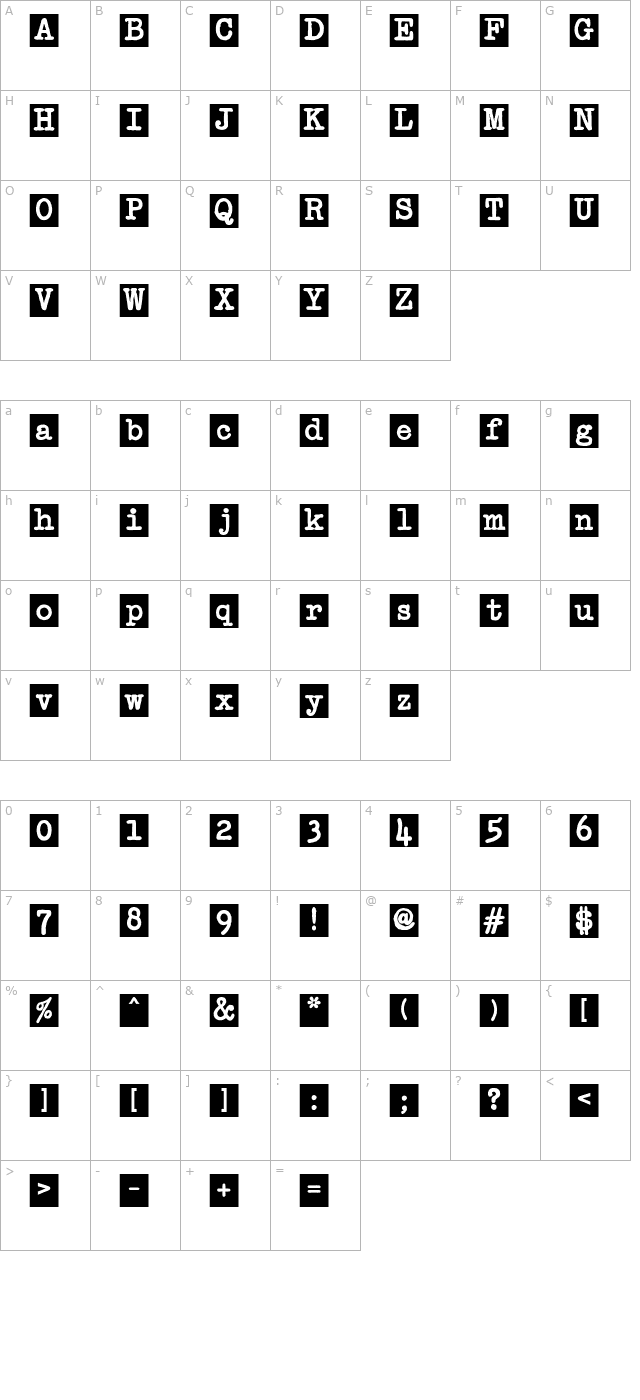 Passport Block character map