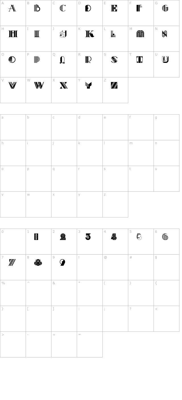 Pastiche character map