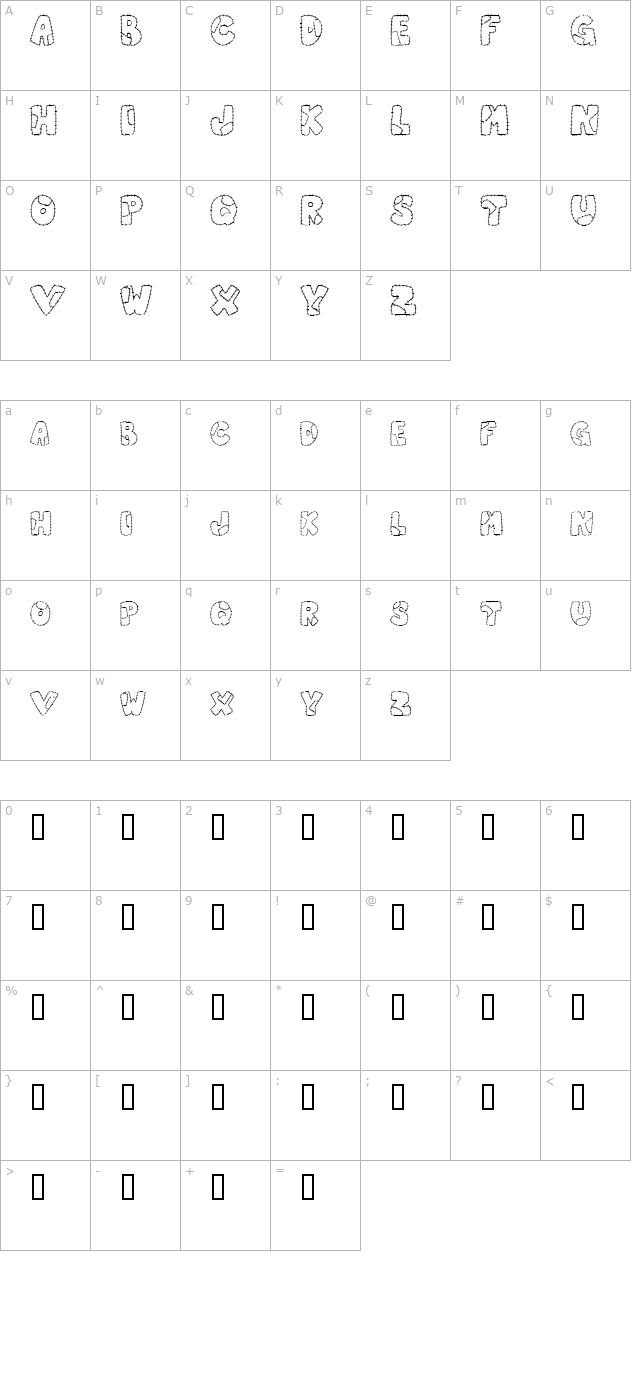 Patchwork Letter character map