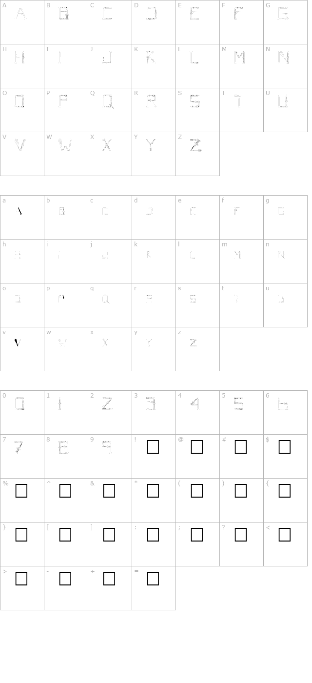 Patriot Regular character map