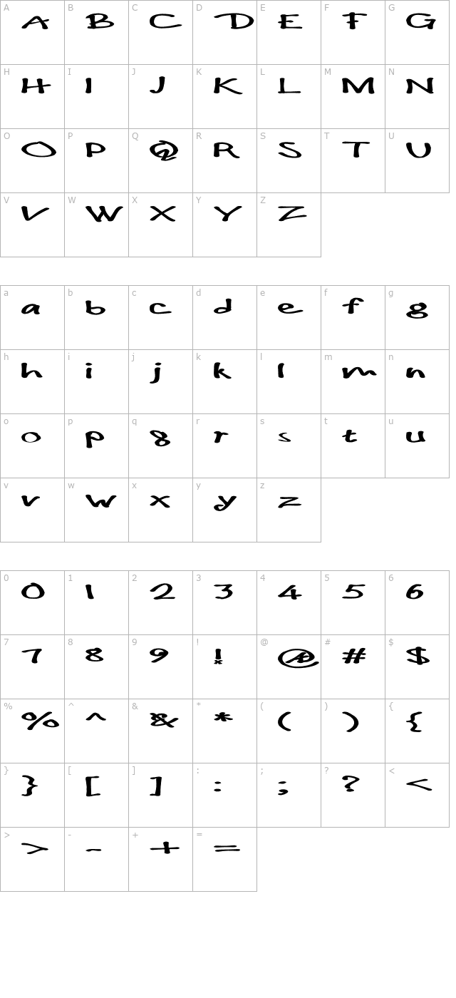 paulmaul-longs-bold character map