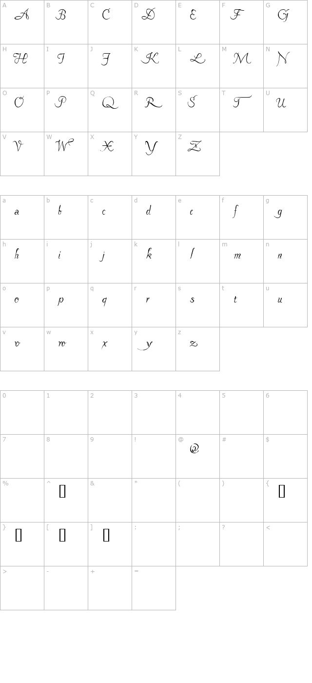 pavane character map