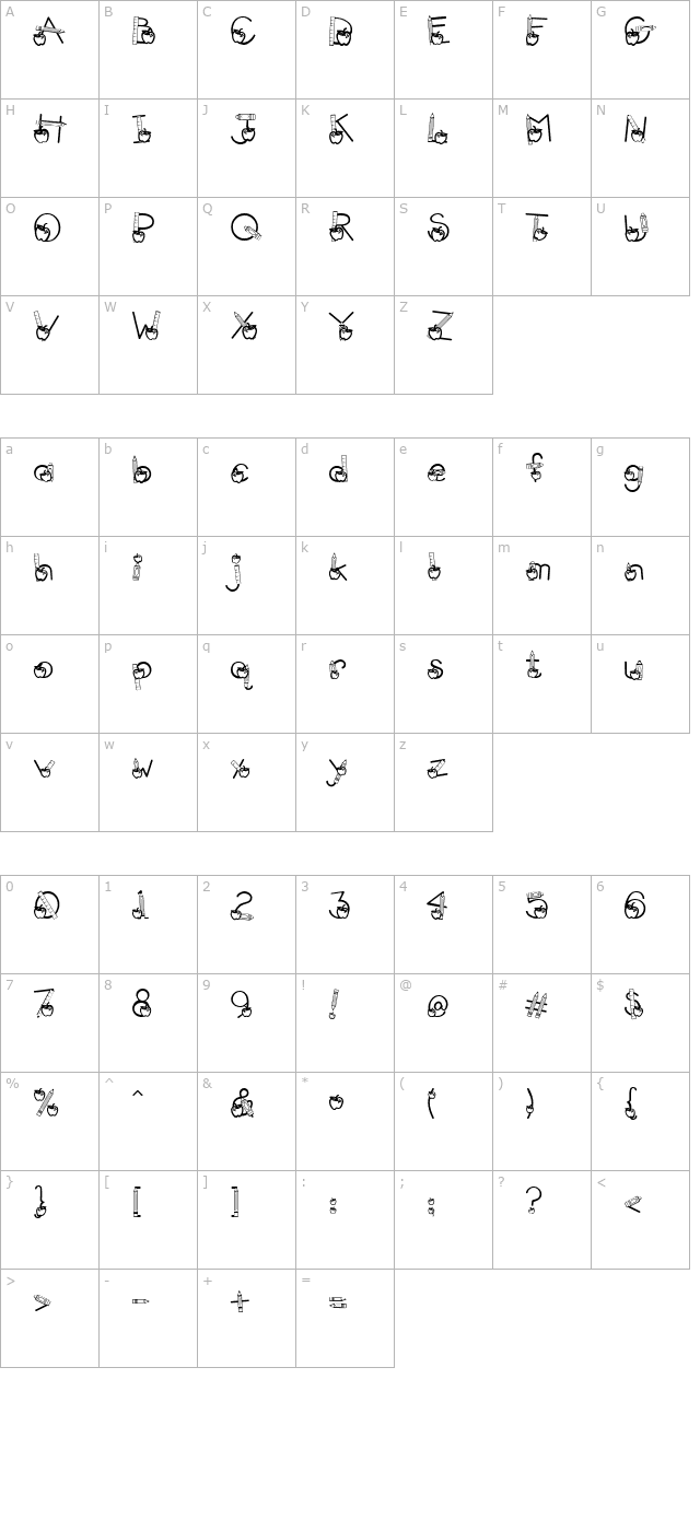 pc-kool-skool character map