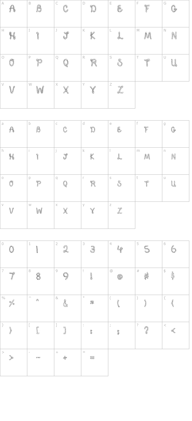 PC Rope character map