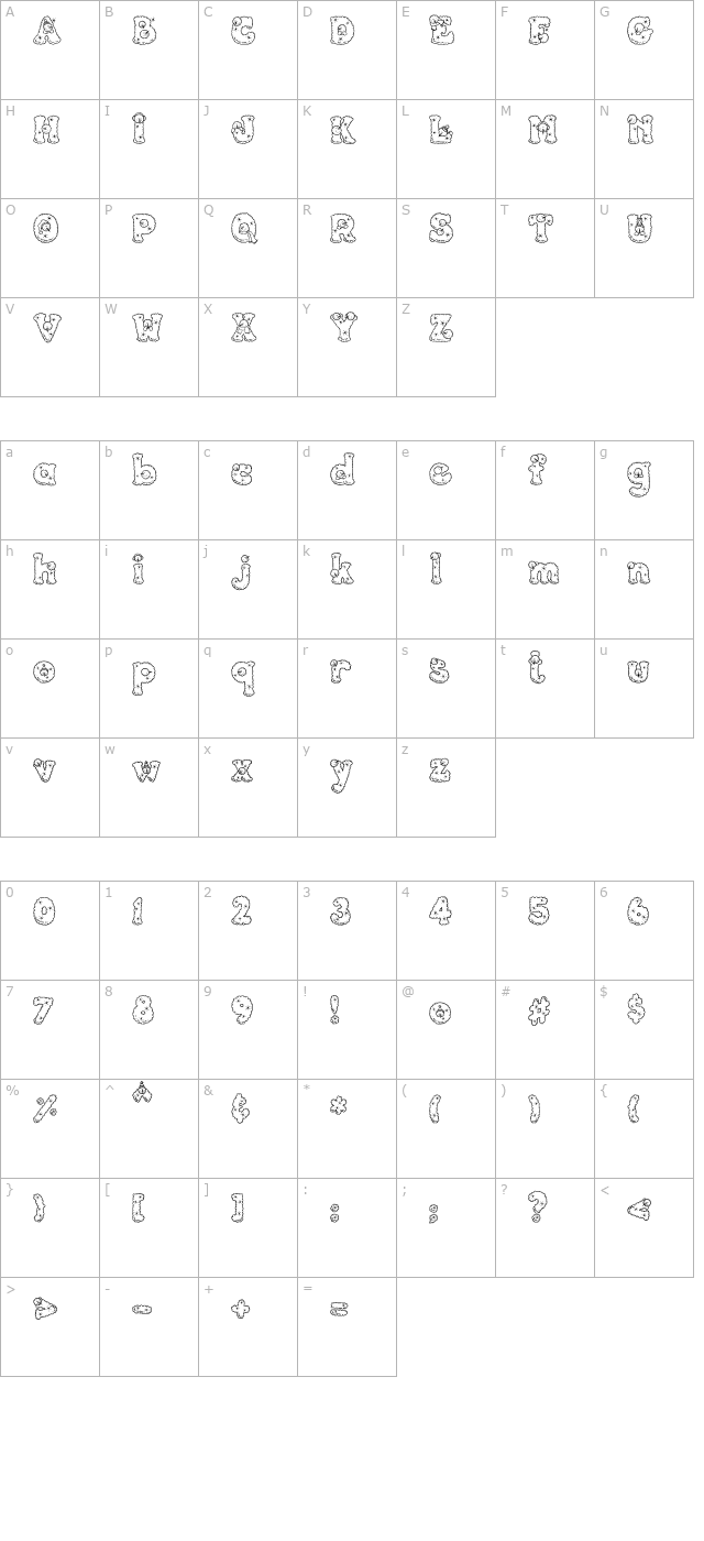 PC Snowballs character map