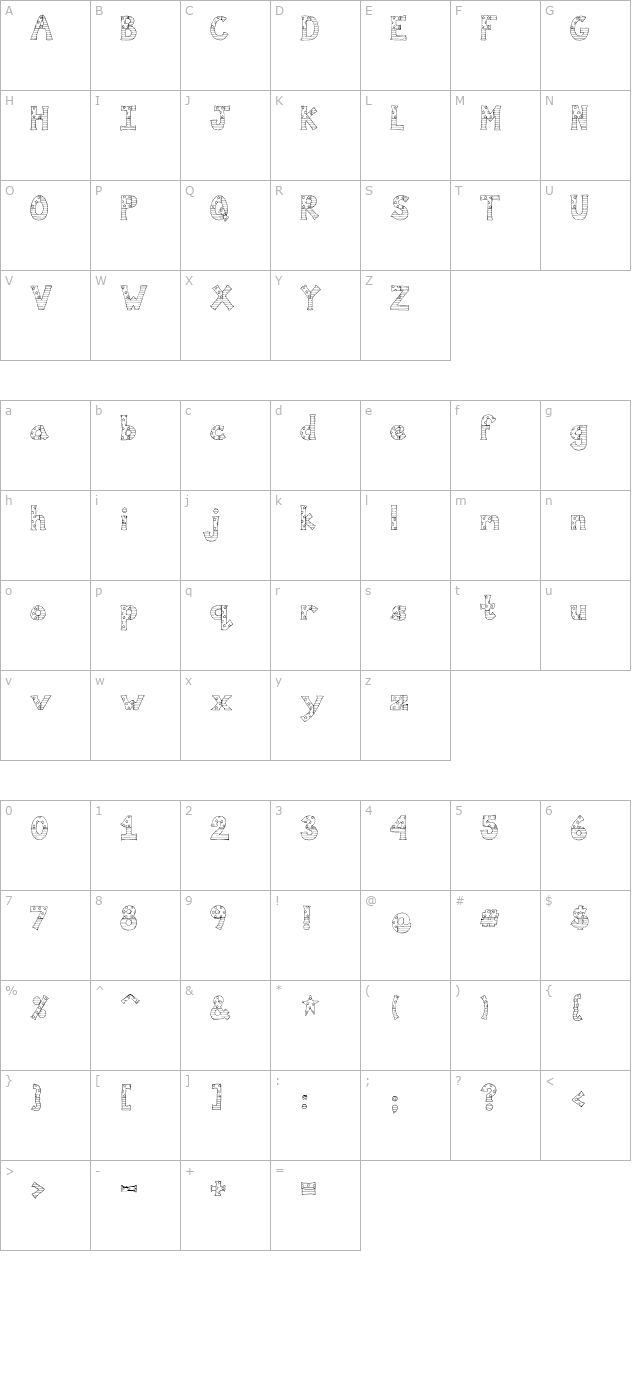 PC Stars and Stripes character map