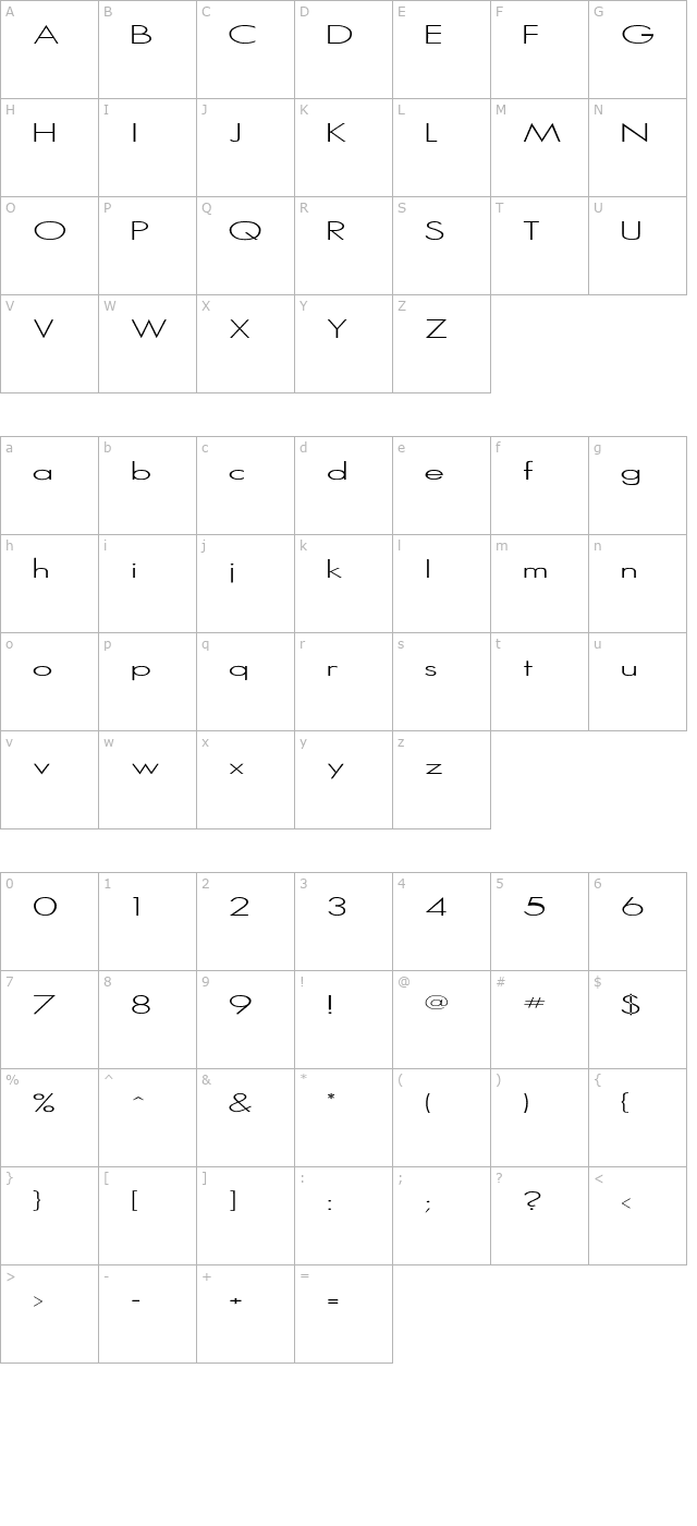 pcgoodserif character map