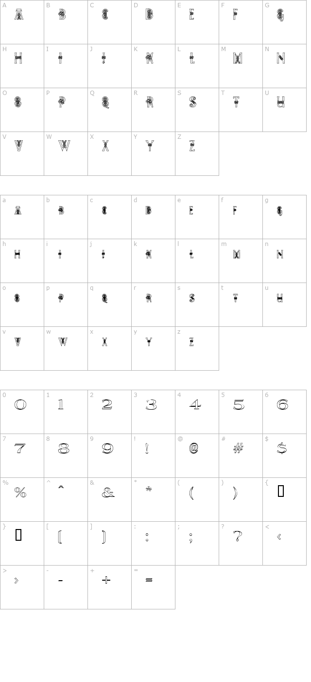 pees-celtic-outline character map