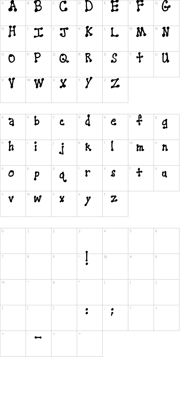 PenStitching Normal character map