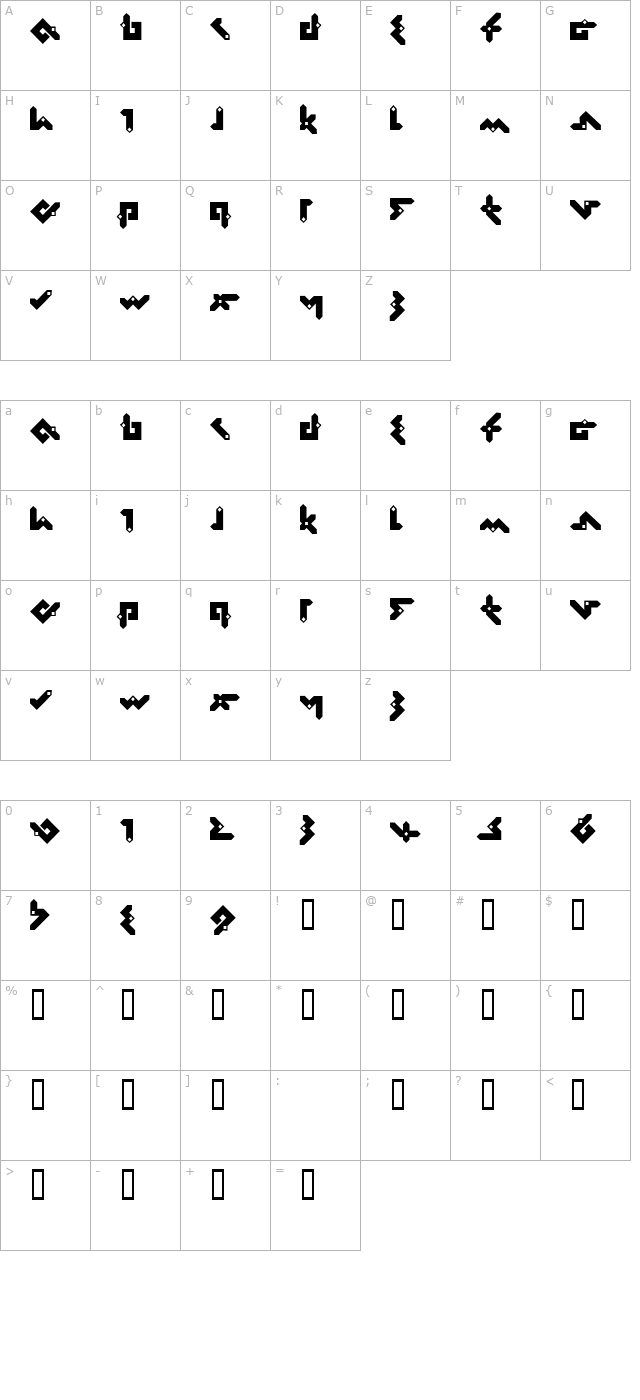 Pentomino character map