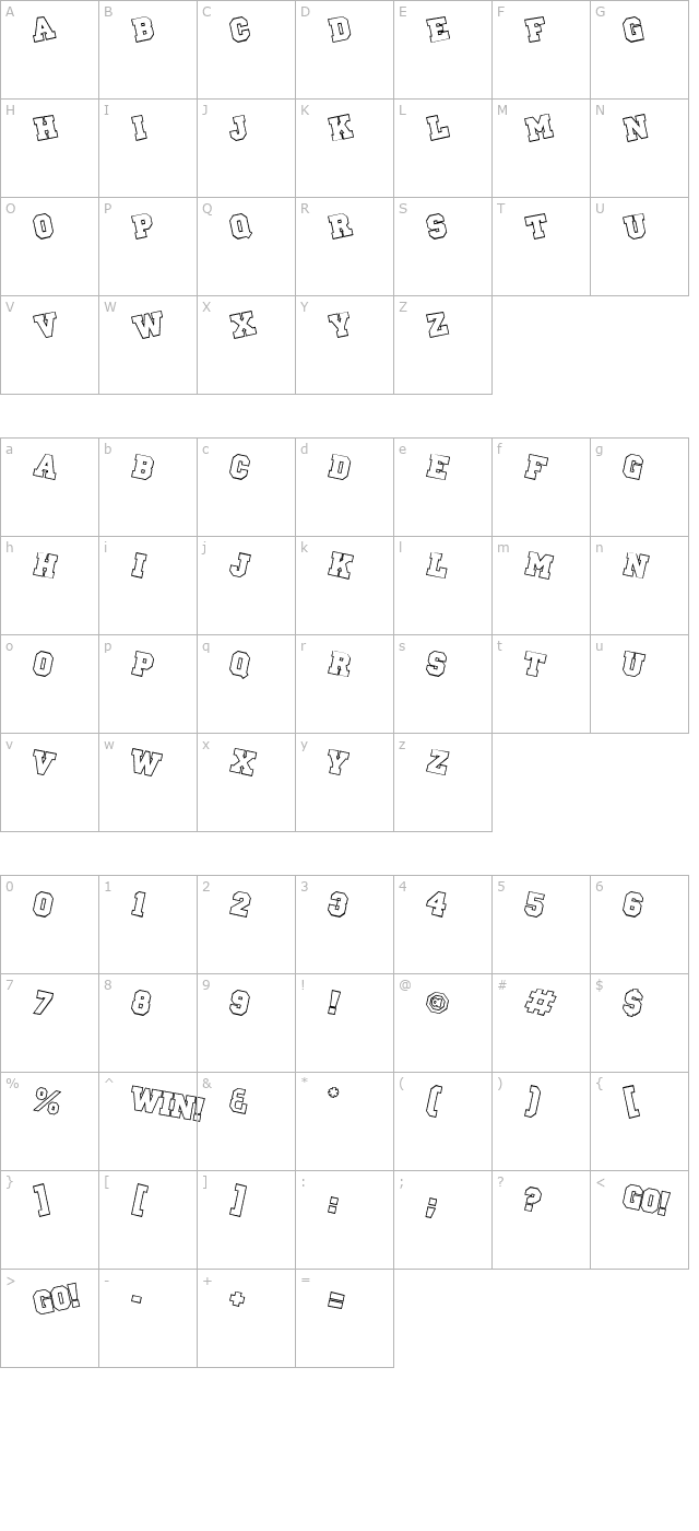 pep-rally character map