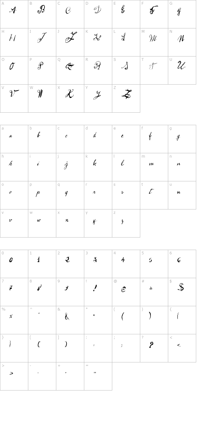 pepe-regular character map