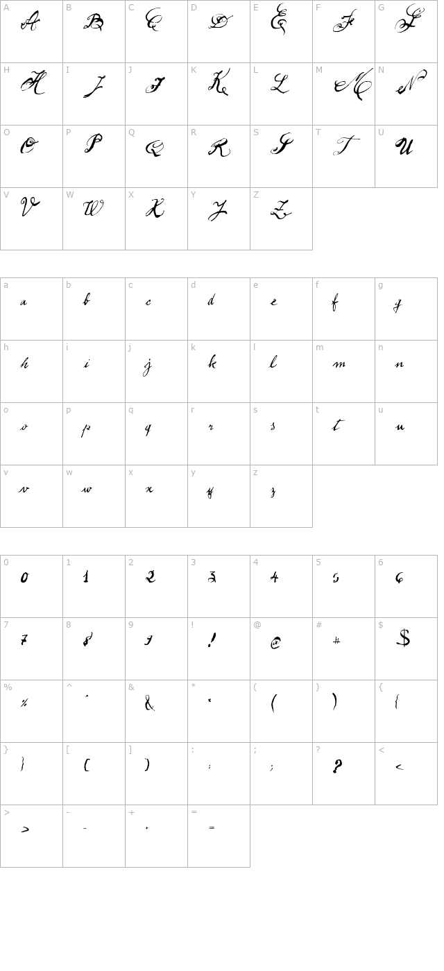 Pepe-Swash character map