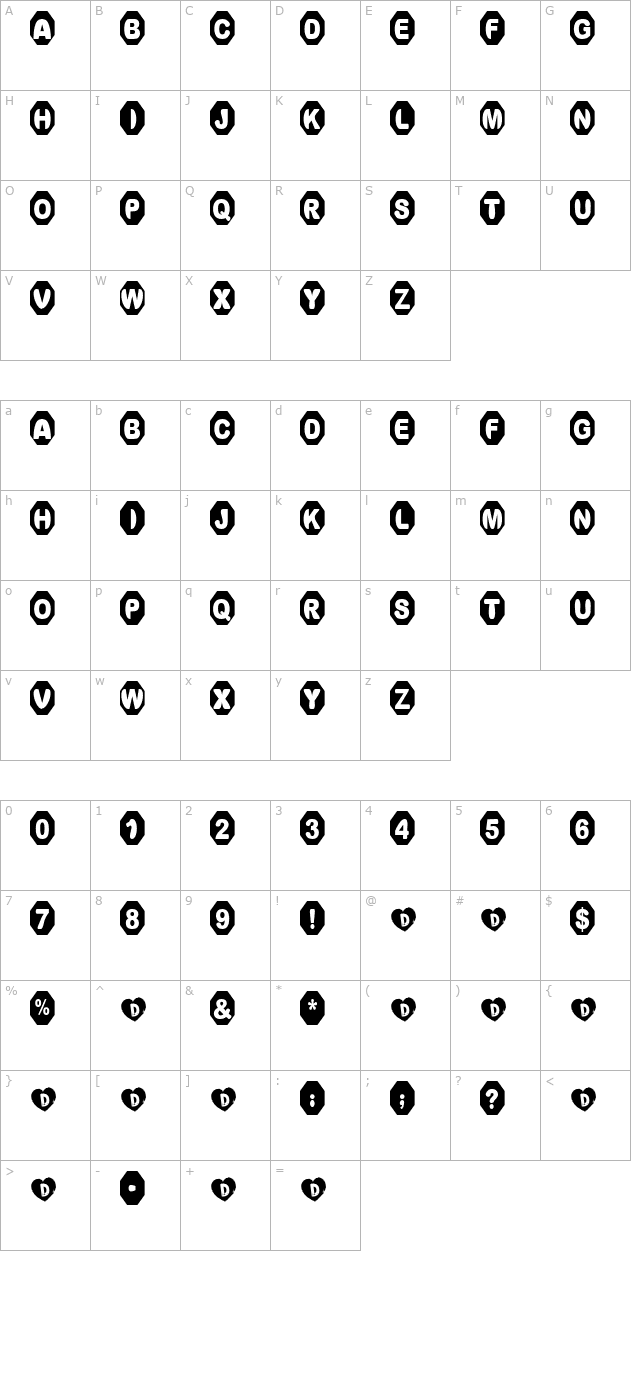 Peppermint Lump character map