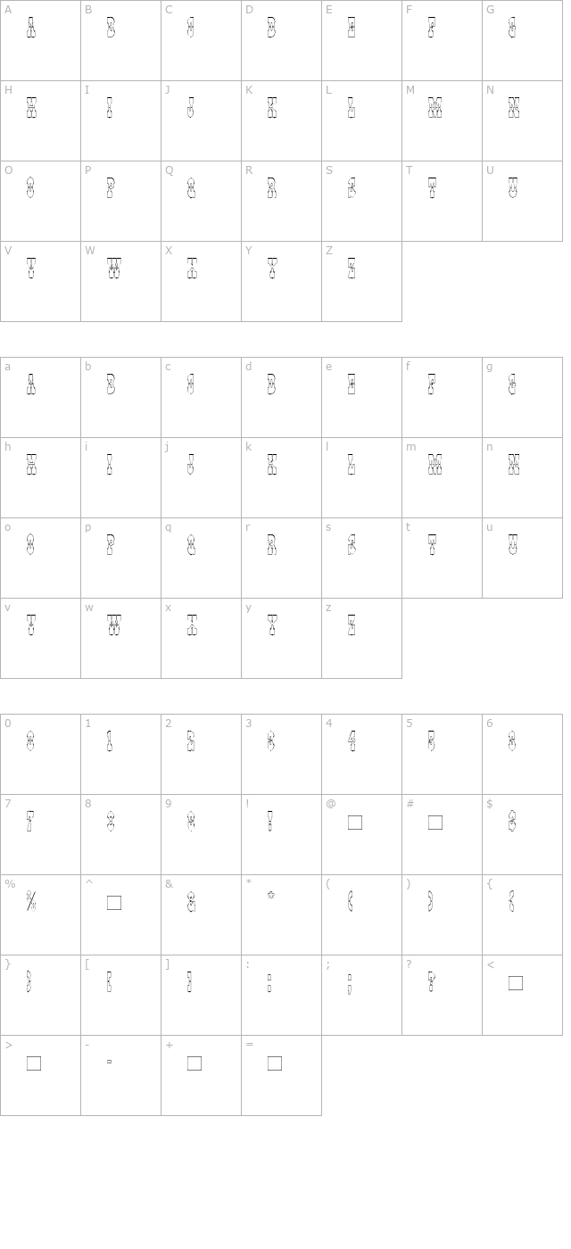 PepperwoodOutline character map