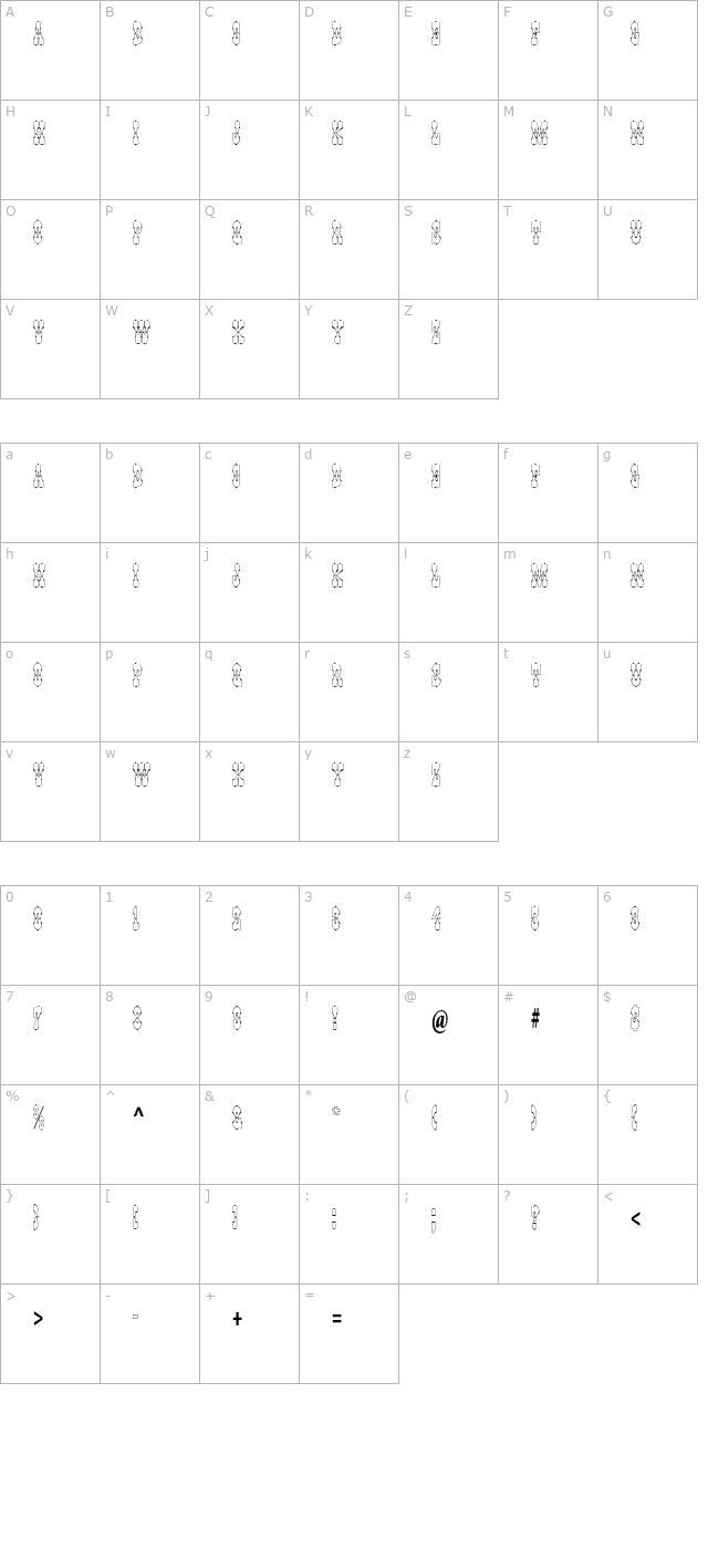 PepperwoodStd-Outline character map