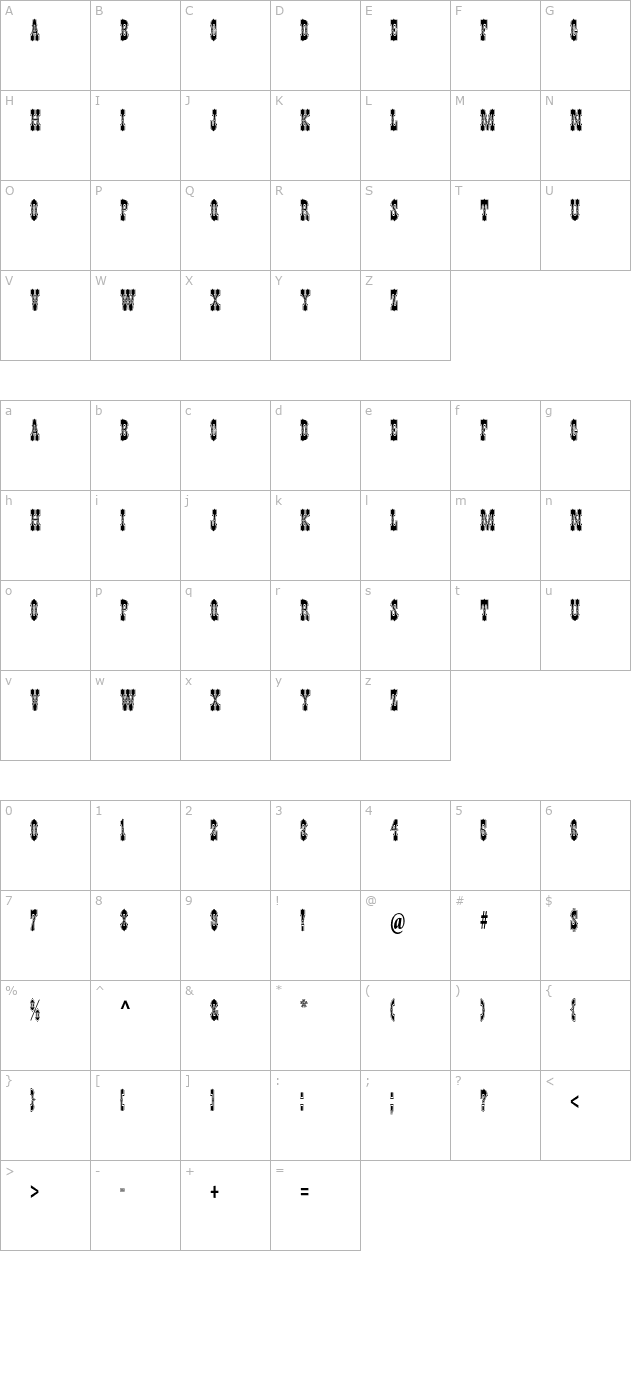 pepperwoodstd-regular character map