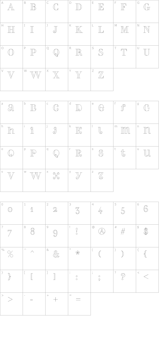 perlaalternate-outline character map