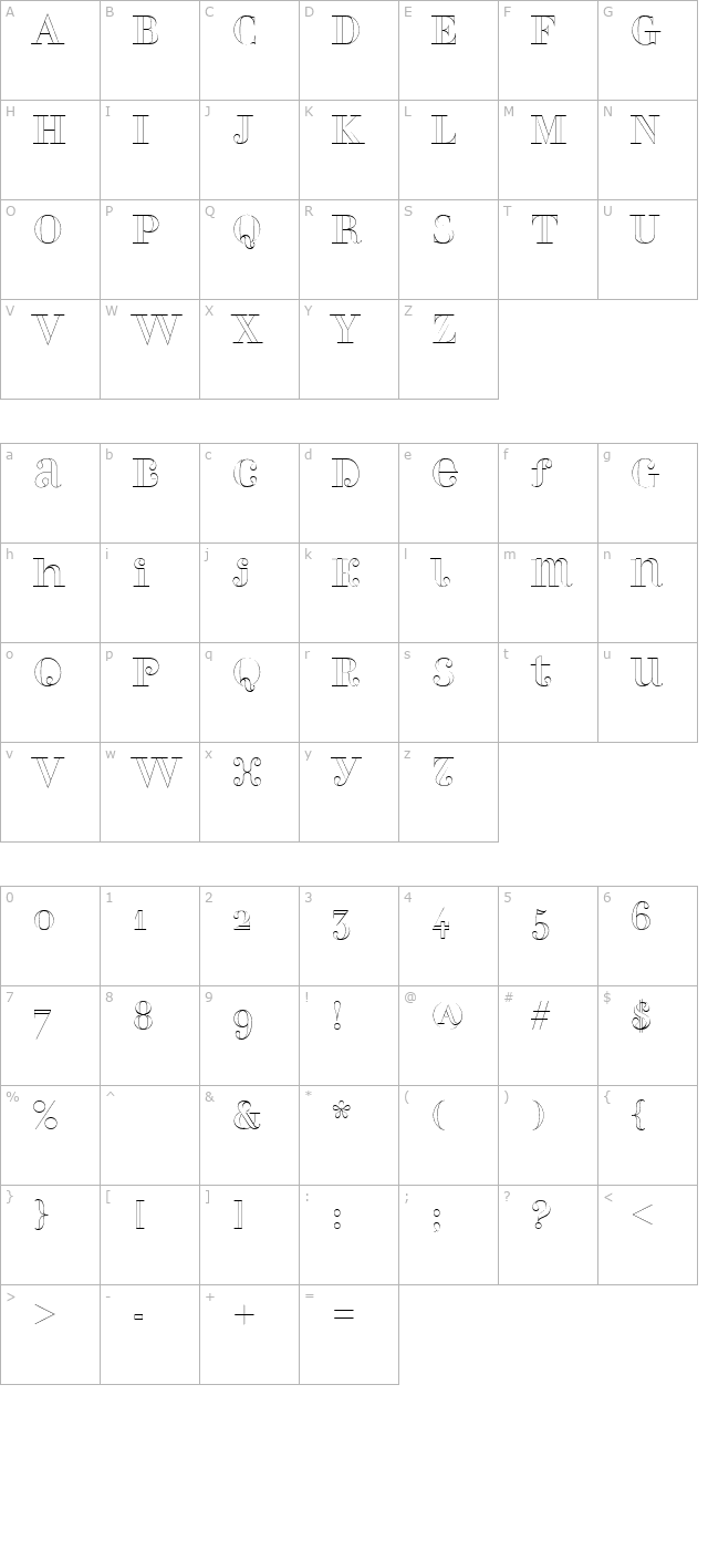 perlaalternateoutline character map