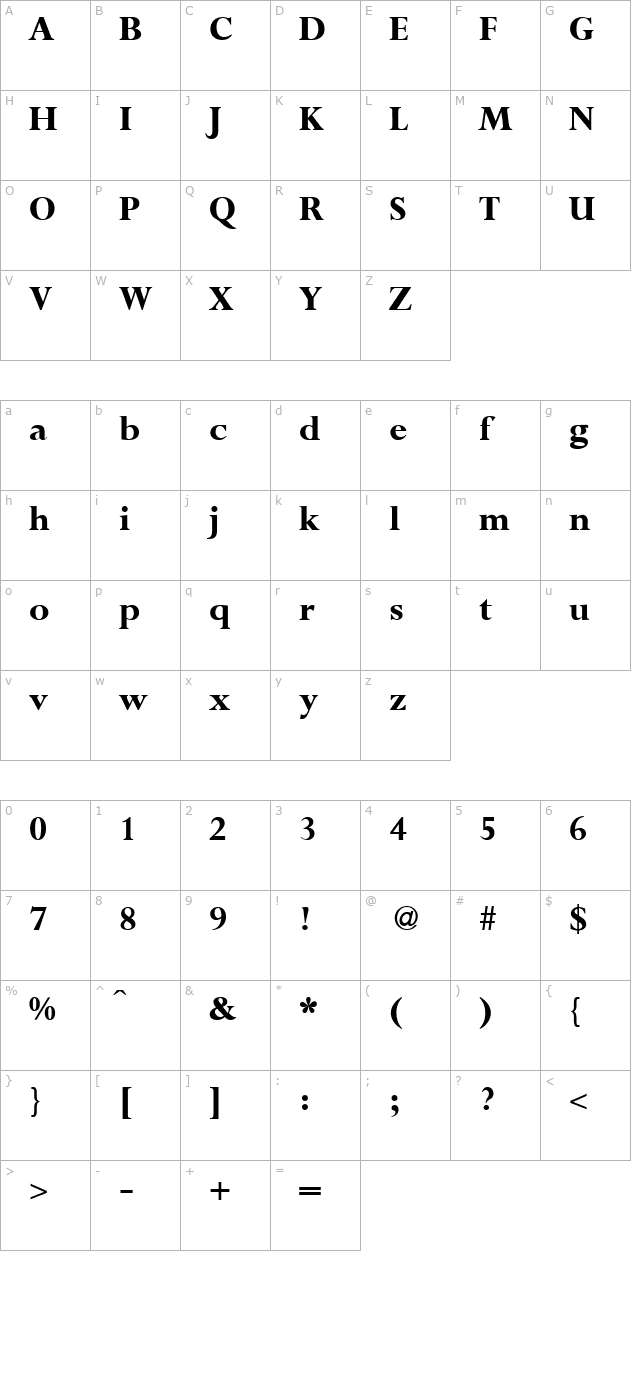 Perspective-Bold character map