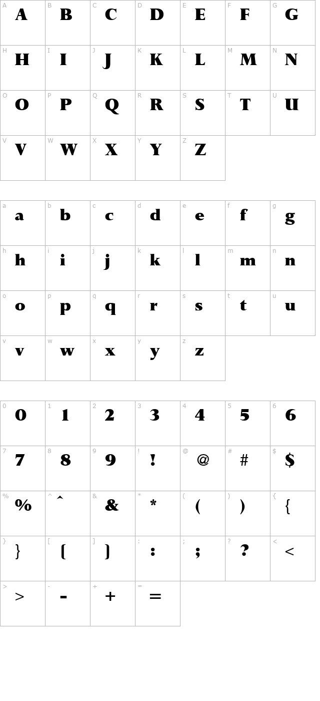 perspectiveblack-regular character map