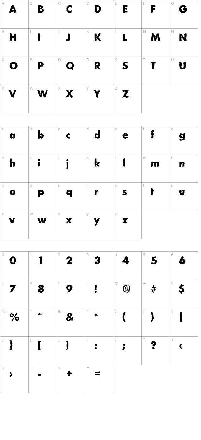 peterbeckerrandom-extrabold-regular character map