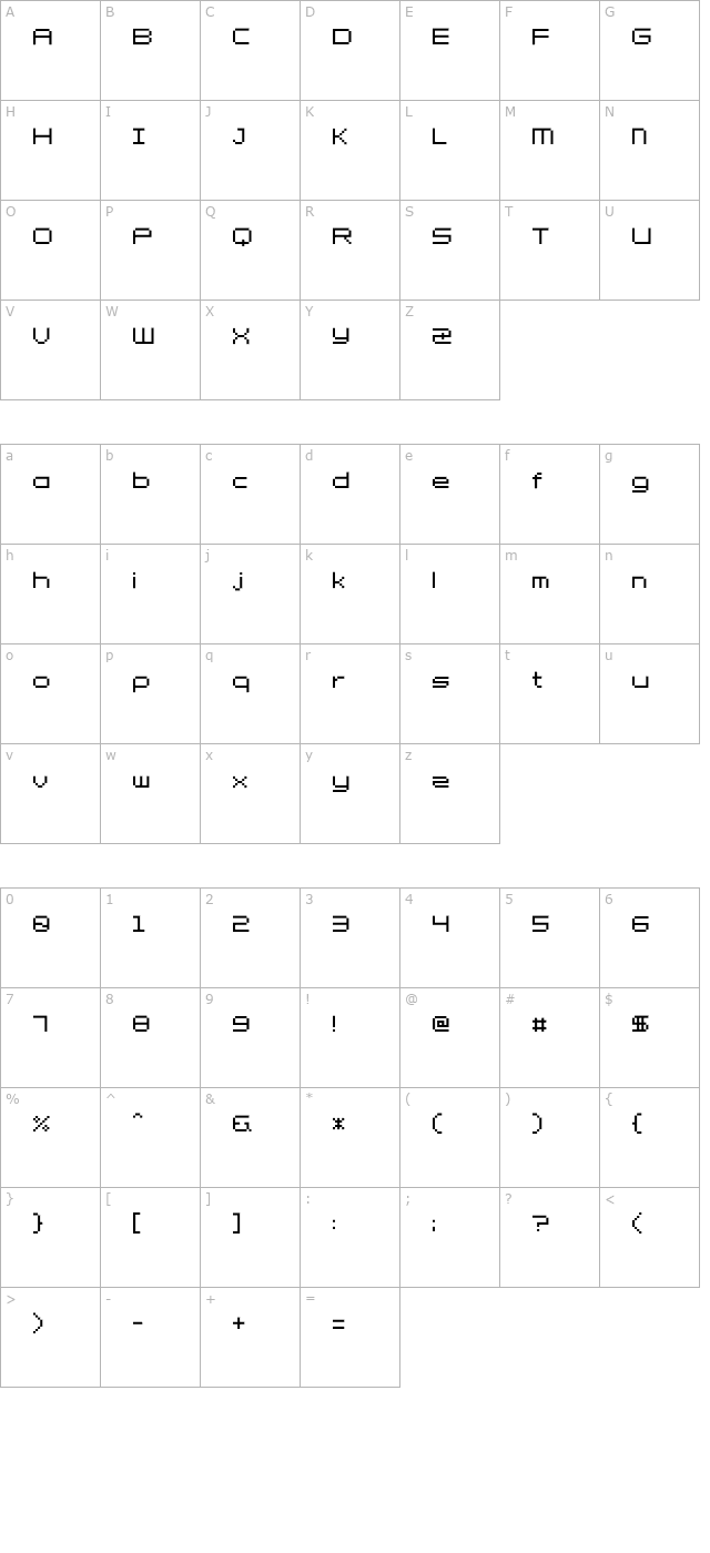 petit character map