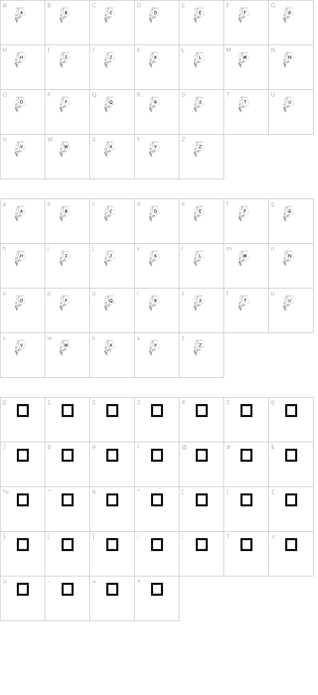 pf-cockatoo character map