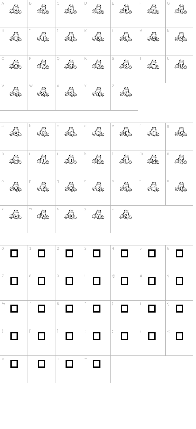 pf-frog-sitting character map