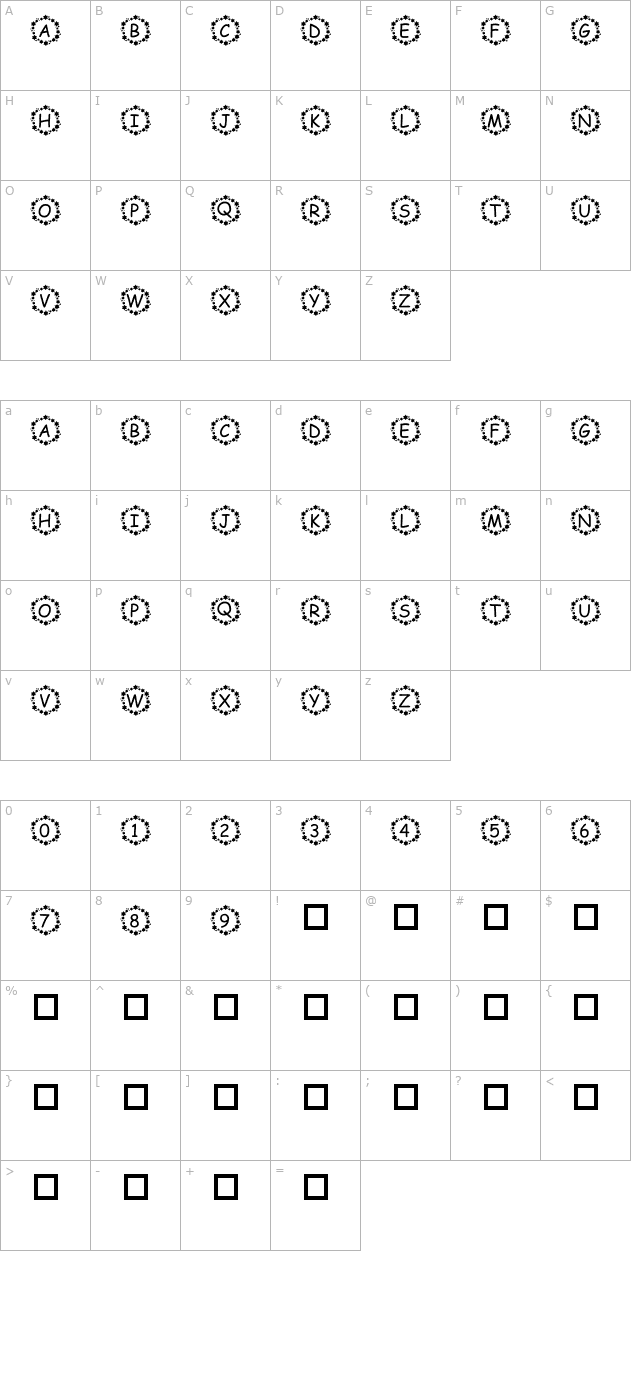 pf_surrounded by stars character map