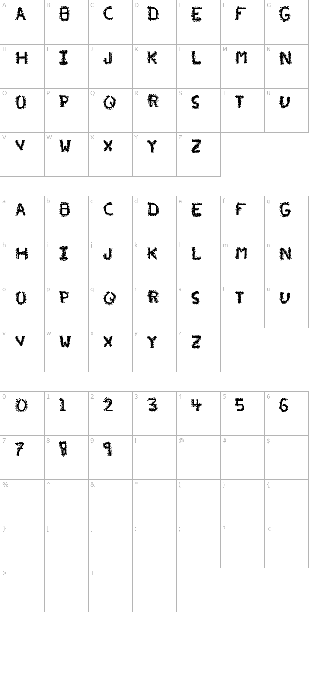 pf-veryverybadfont20 character map