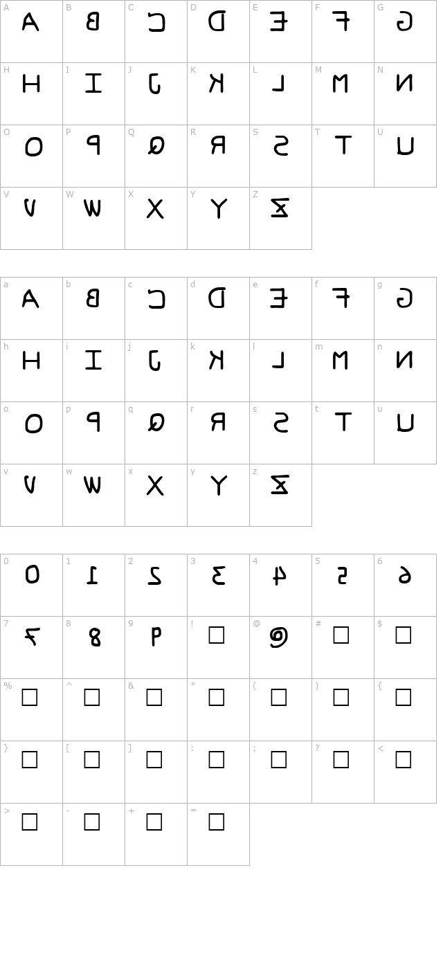 Pf_veryverybadfont6s character map