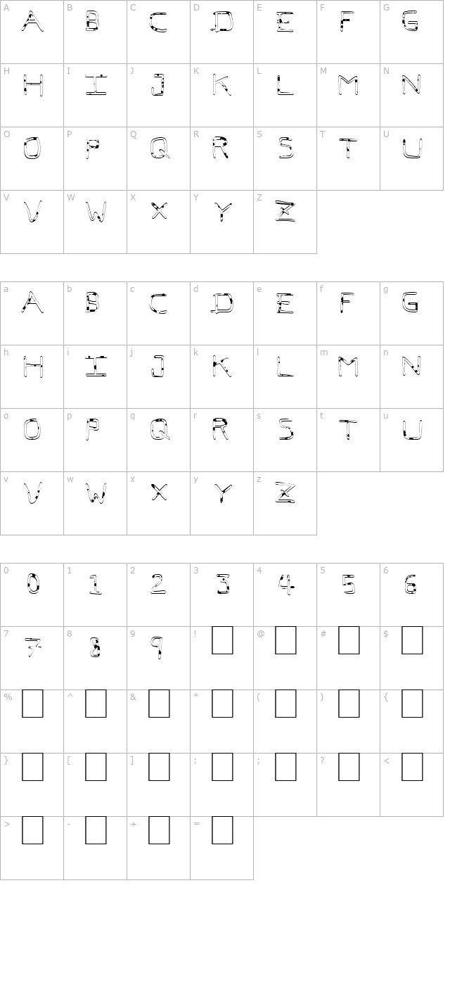 Pf_veryverybadfont7-Liquid character map