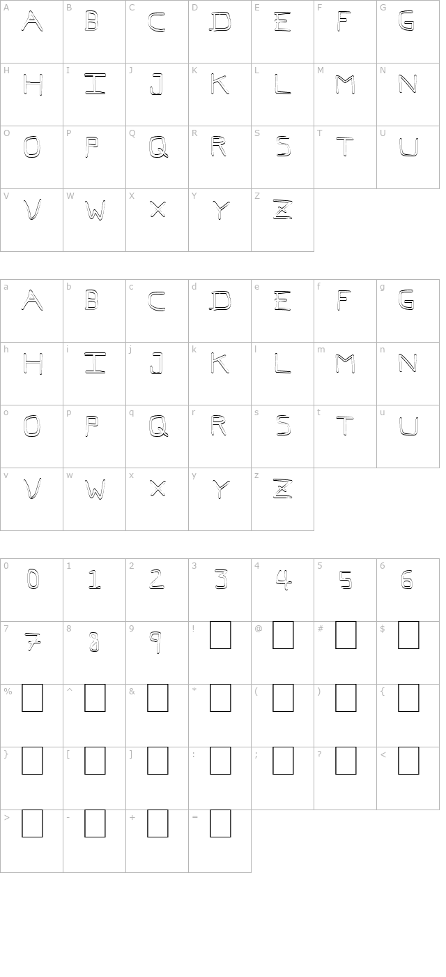 pf-veryverybadfont7-outline character map