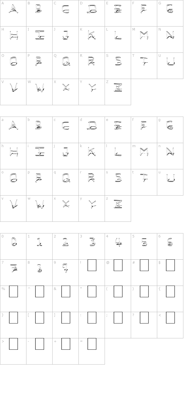 Pf_veryverybadfont7 Shadow character map